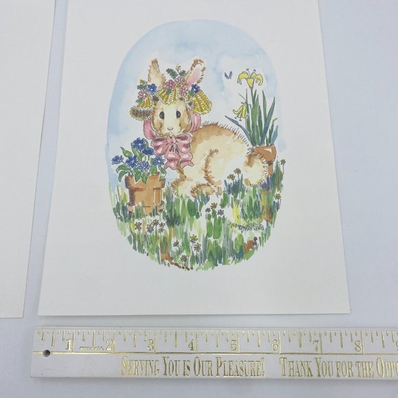 Two Signed Mary Lewis Prints Bunnies and Ducks Set of 2 - Picture 10 of 12